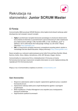 Rekrutacja na stanowisko: Junior SCRUM Master