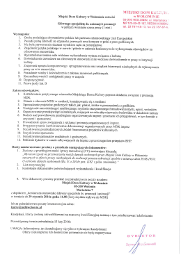 Nabór - główny specjalista ds. animacji i promocji.