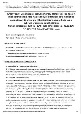 Ogłoszenie o zam&oacute;wieniu - 1