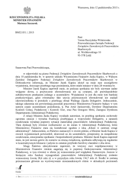 Warszawa, dnia 12 października 2015 r.