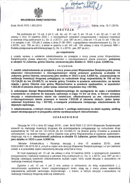 Trzy decyzje WOJEWODY ŚWIETOKRZYSKIEGO z