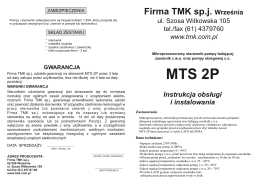 Instrukcja MTS 2P wersja prog. 47
