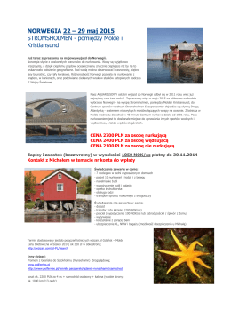 NORWEGIA 22 – 29 maj 2015 STROMSHOLMEN - aquarius