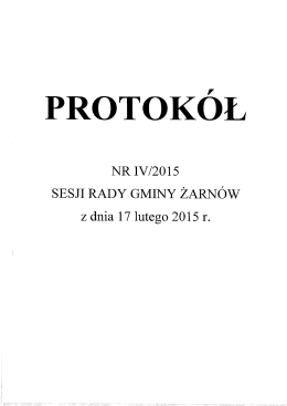 NR IV/2015 sEsJI RADY GMINY ZARNÓW