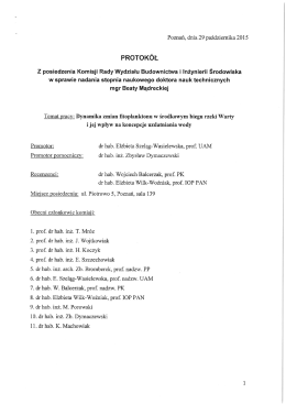 PROTOK&Oacute;Ł - Wydział Budownictwa i Inżynierii Środowiska