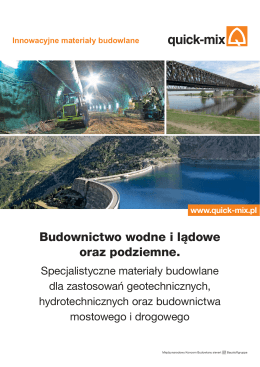 Prospekt "Budownictwo wodne i lądowe oraz podziemne" - Quick-Mix