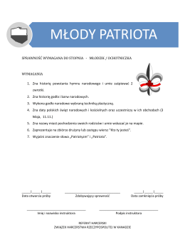 Mlody Patriota - Związek Harcerstwa Rzeczypospolitej w Kanadzie