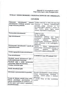 Załącznik Nr 1 do zarządzenia nr. 69/15 Wójta Gminy Łagów z dnia
