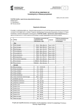 Zakup płyt i normalii do wytworzenia 3 form wtryskowych