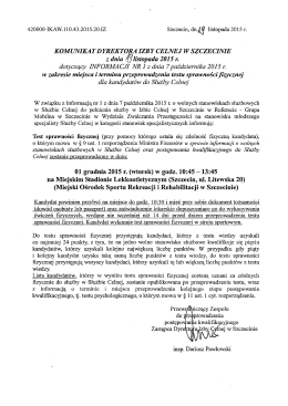 Termin i miejsce przeprowadzenia testu sprawności fizycznej