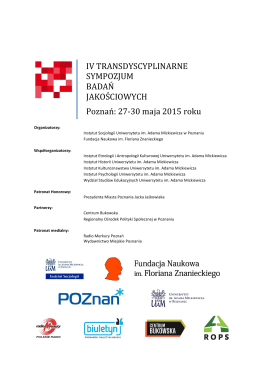 Program szczegółowy IV TSBJ 2015 oraz informacje organizacyjne