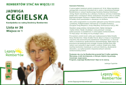 1. Jadwiga Cegielska - Stowarzyszenie LEPSZY REMBERT&Oacute;W