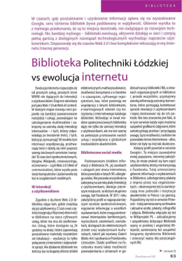 Biblioteka Politechniki Łódzkiej vs ewolucja internetu