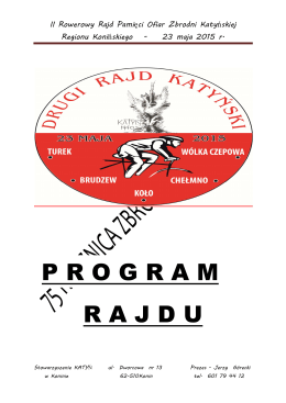 Rowerowy Rajd Katyński program 23.05.2015