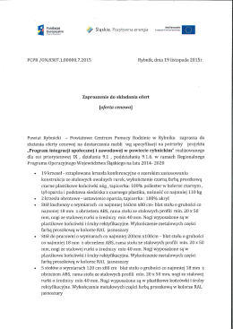 Zaproszenie do składania ofert - dot. zakupu mebli w ramach projektu