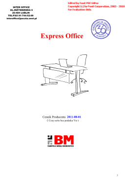 Cennik mebli biurowych Exprees Office Fabryki BiM