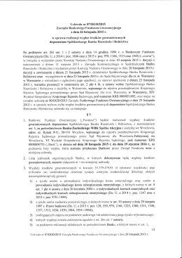 Zarządu Bankowego Funduszu Gwarancyjnego