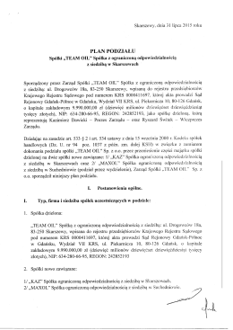 PLAN PODZIALU 31.07.2015