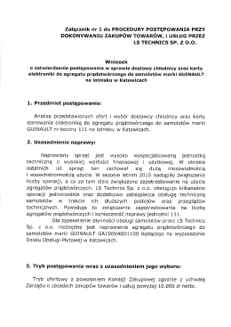 załącznik nr 1 do PROCEDURY POSTĘPOWANIA PRzY