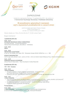 zapro 1 - KGHM CUPRUM sp. z oo Centrum Badawczo