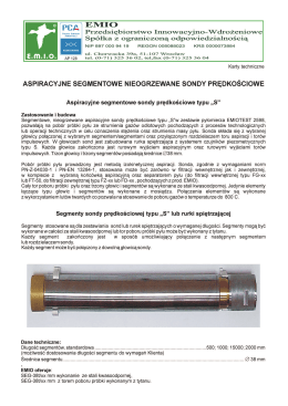 Aspiracyjne segmentowe sondy prędkościowe