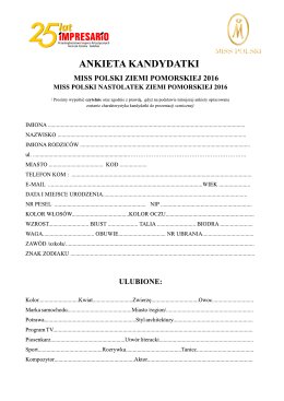 Ankieta dla uczestniczek castingu