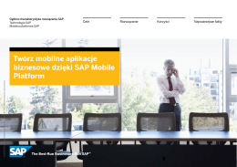 Twórz mobilne aplikacje biznesowe dzięki SAP Mobile