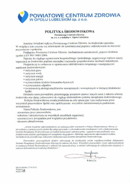 POLITYKA SRODOWISKOWA