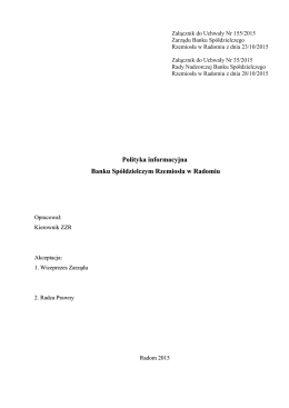 Polityka informacyjna - Bank Spółdzielczy Rzemiosła w Radomiu