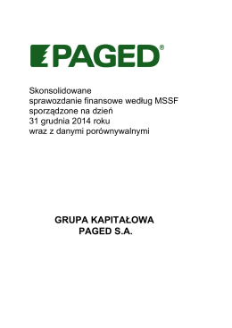 PAGED S.A. GRUPA KAPITAŁOWA