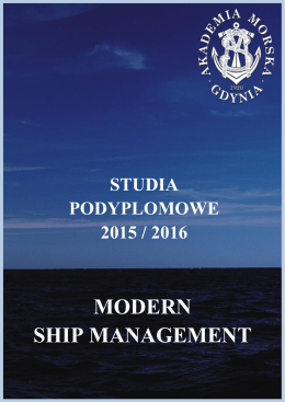 MODERN SHIP MANAGEMENT - Wydział Nawigacyjny Akademii