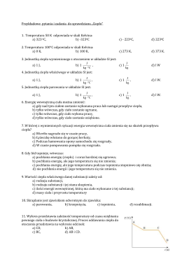 Przykładowe pytania i zadania do sprawdzianu „Ciepło” 1