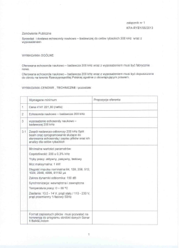 Szczegółowy opis przedmiotu postępowania