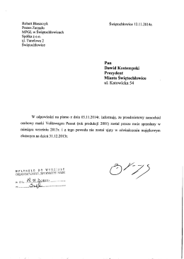 Robert Błaszczyk - korekta do oświadczenia