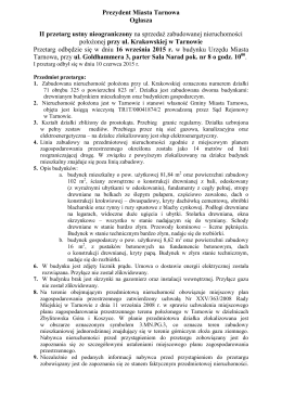 ogłoszenie o przetargu II dz. 71 obr.325 ul. Krakowska