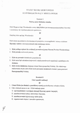 Statut klubu sportowego