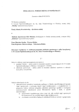 Porozumienie o współpracy z Koszykarskim Klubem Oleśnica
