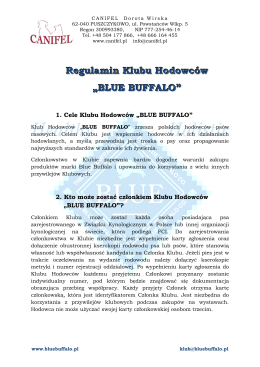 Regulamin Klubu Hodowców BLUE BUFFALO