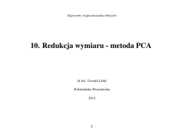 10. Redukcja wymiaru - metoda PCA