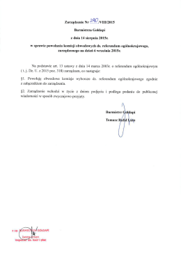 aaa/V III/2015 Burmistrza Gołdapi z dnia 14 sierpnia 2015r. w