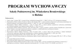 PROGRAM wychowawczy - Szkoła Podstawowa im. Władysława