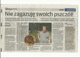 Niezagazuję swoich pszczół!