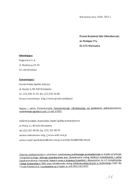 Warszawa, dnia 10.04. 2015 r.
