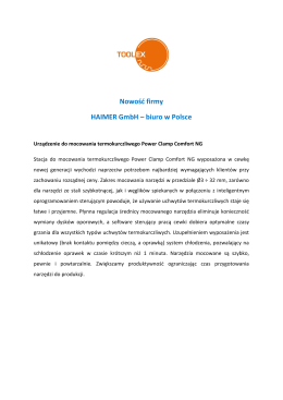 Nowość firmy HAIMER GmbH – biuro w Polsce