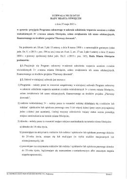 X/147/15 RADY MIASTA OŚWIĘCIM z dnia 27 maja 2015 r.