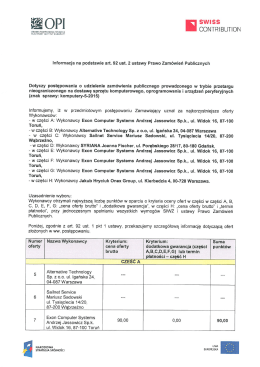 Informacja art. 92 ust. 2 ustawy Pzp