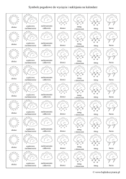 Symbole pogodowe do naklejania na kalendarz
