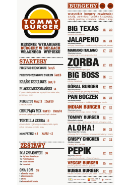 MENU Tommy Burger W PLIKU PDF