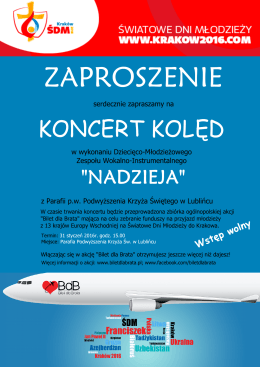 Zaproszenie - ogólnopolska akcja „Bilet dla Brata”