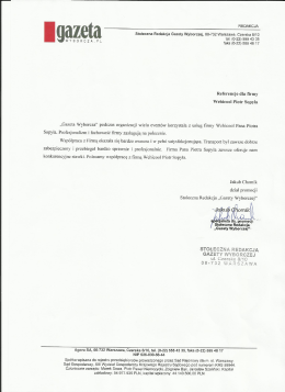 REDAKCJA Stołeczna Redakcja Gazety Wyborczej, 00